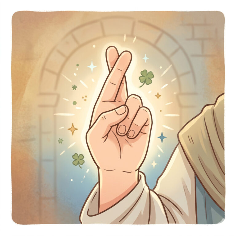 Crossing fingers origin